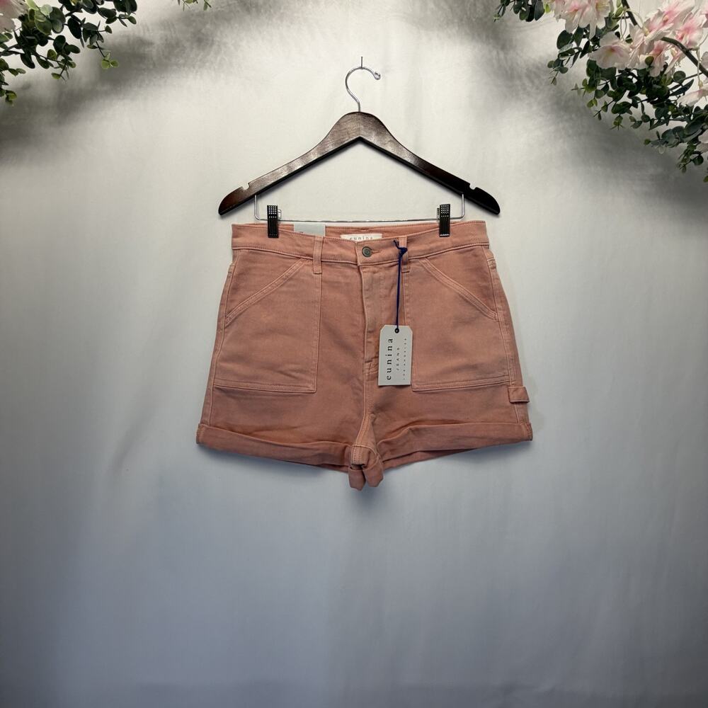 Eunina‎ Olivia Ultra High Rise Mom Short in Savvy Pink Size L
